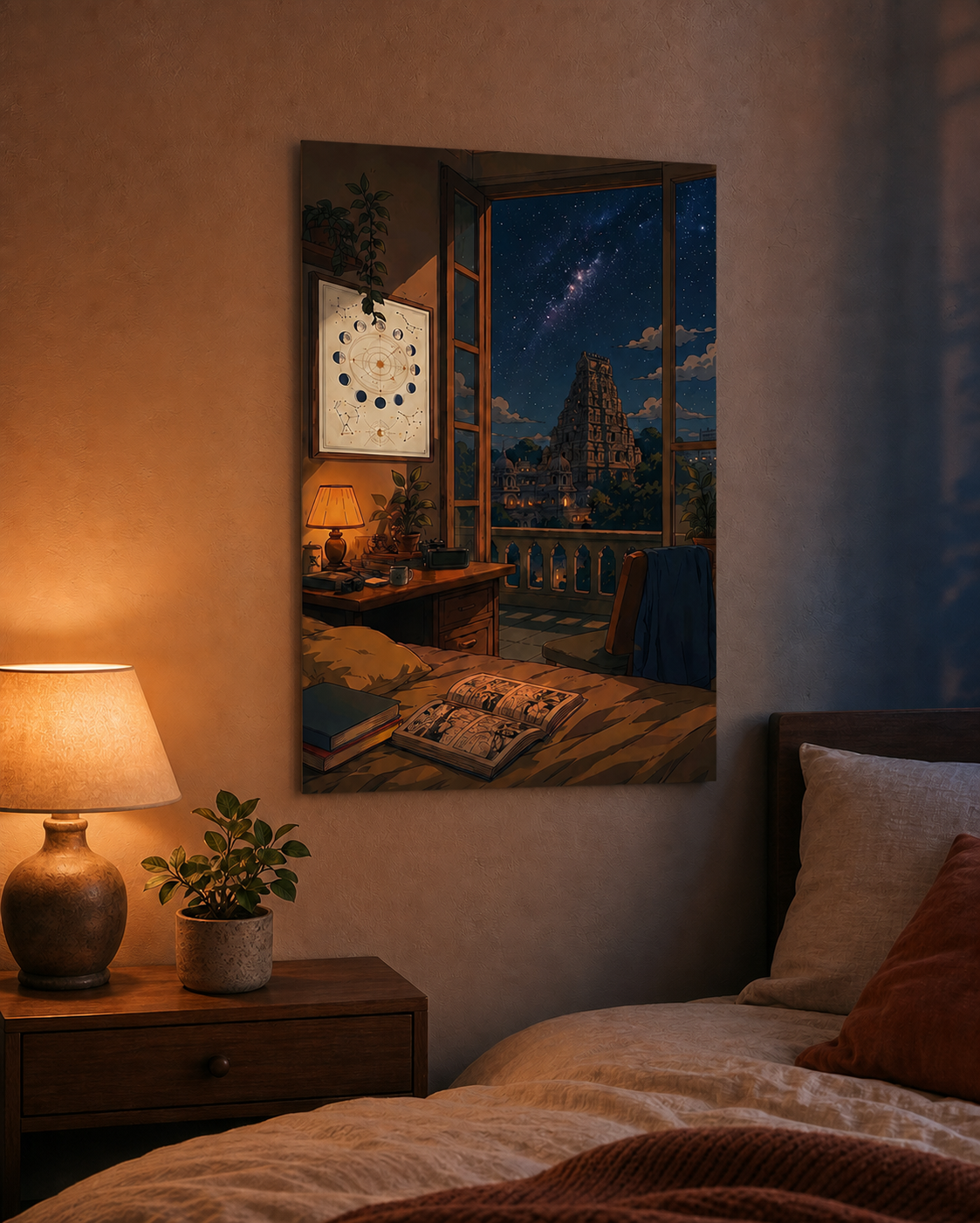 Midnight Temple View Aesthetic Poster