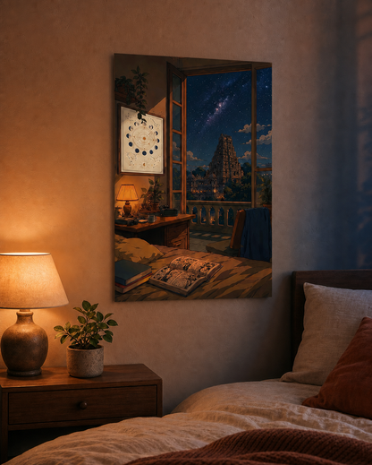 Midnight Temple View Aesthetic Poster