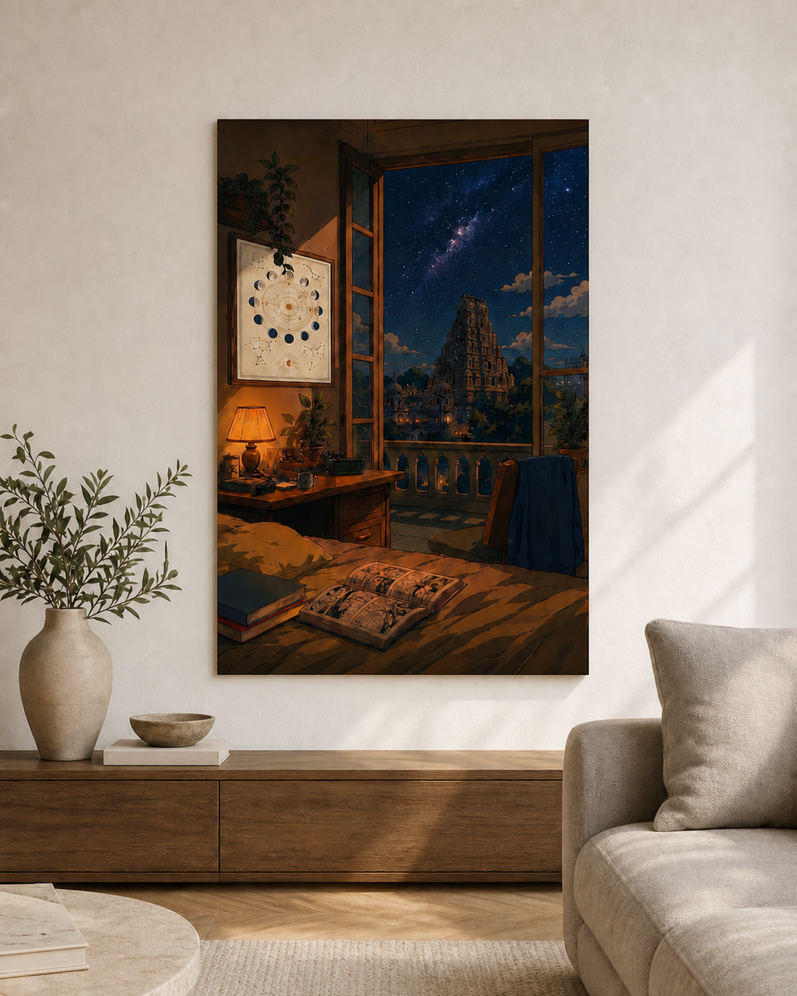 Midnight Temple View Aesthetic Poster