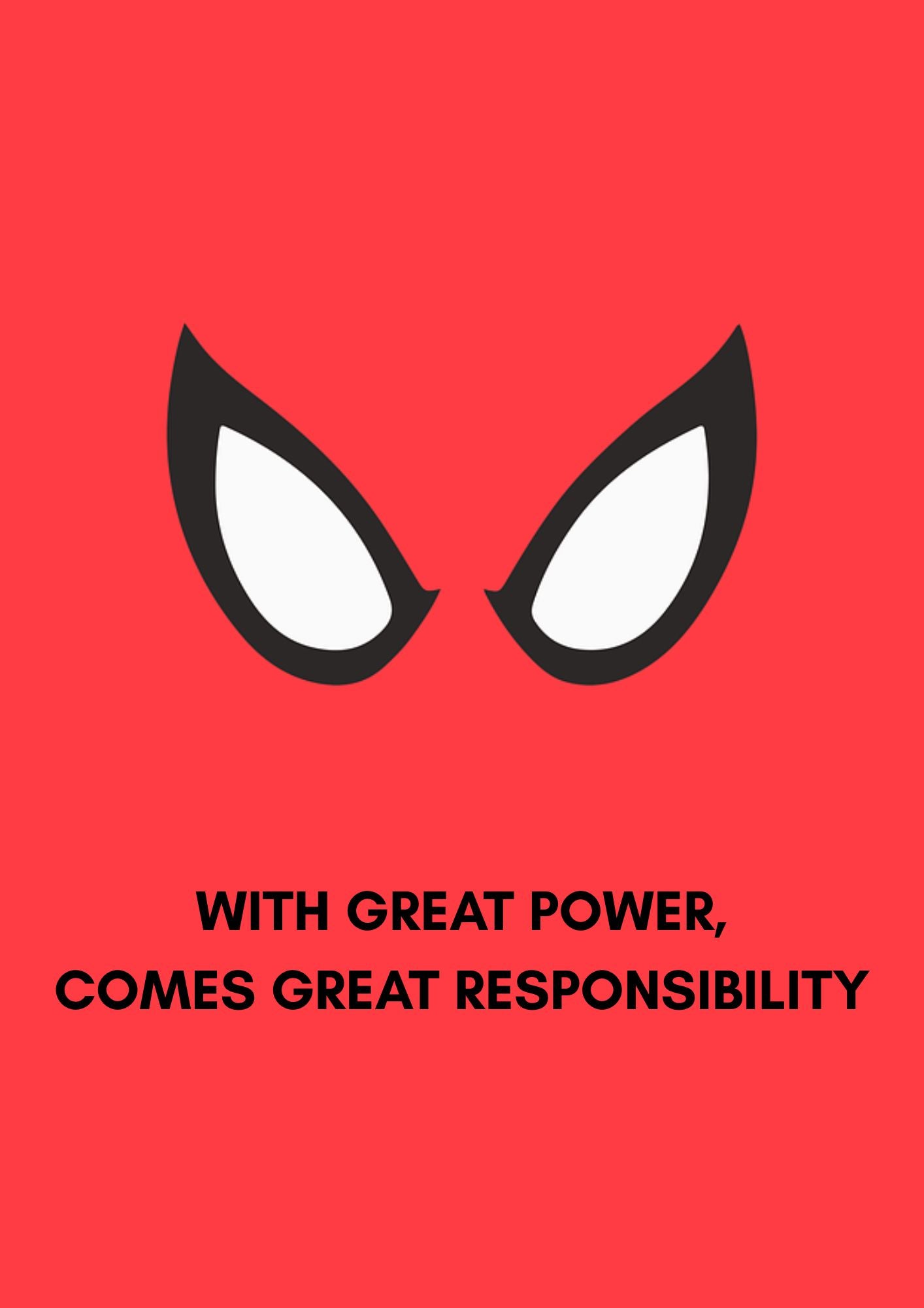 With Great Power Comes Great Responsibility | Minimal Quote Wall Poster