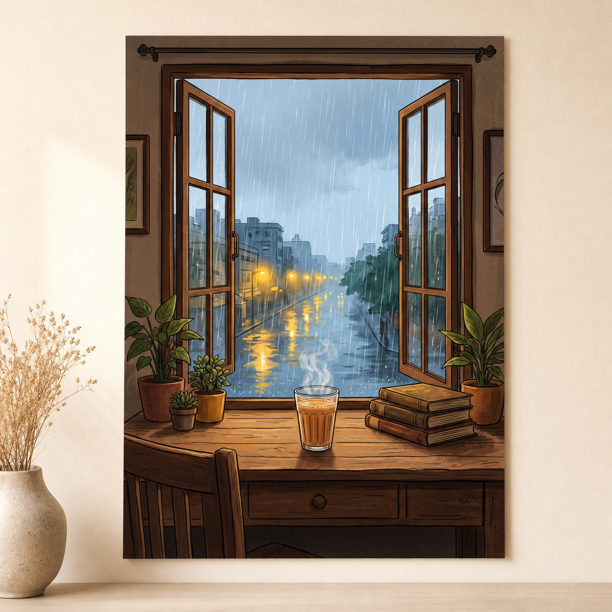 Chai Break Scenery Poster