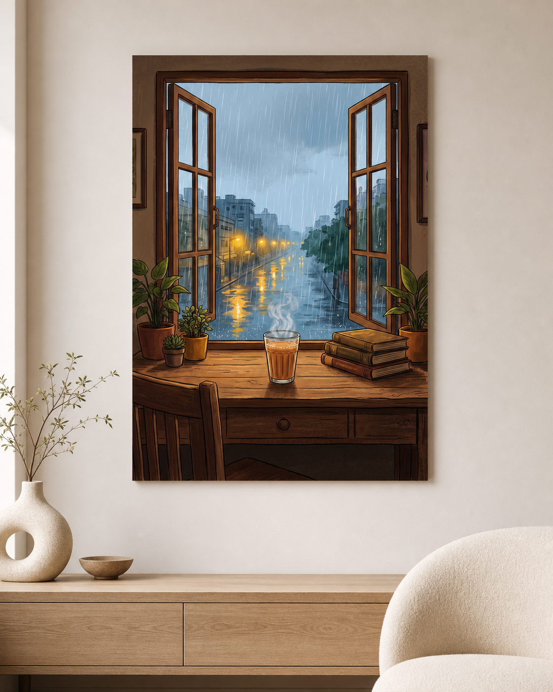 Chai Break Scenery Poster