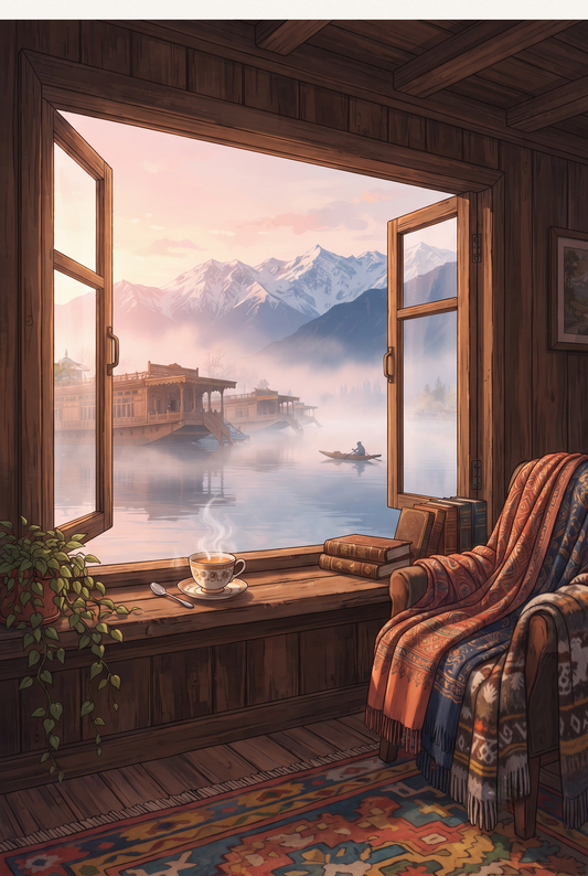 Mountain Side River Aesthetic Poster