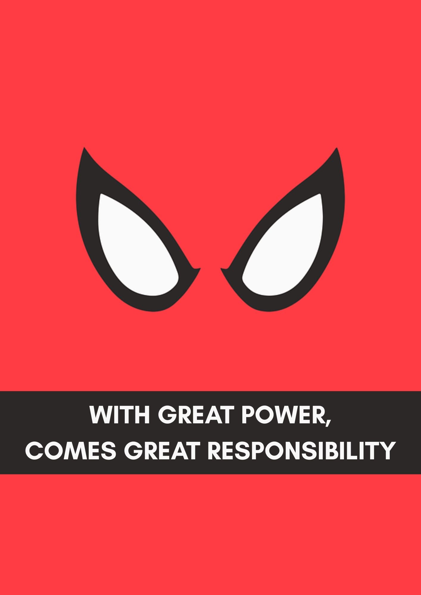 With Great Power Comes Great Responsibility | Minimal Quote Wall Poster